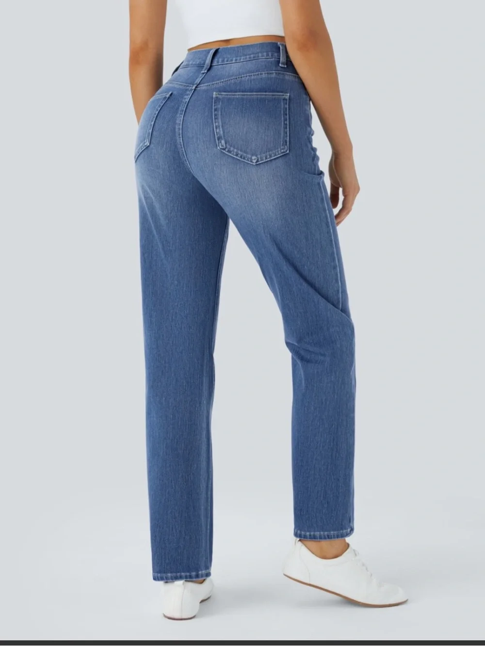 HALARA Light Blue Straight Leg Jeans for Women